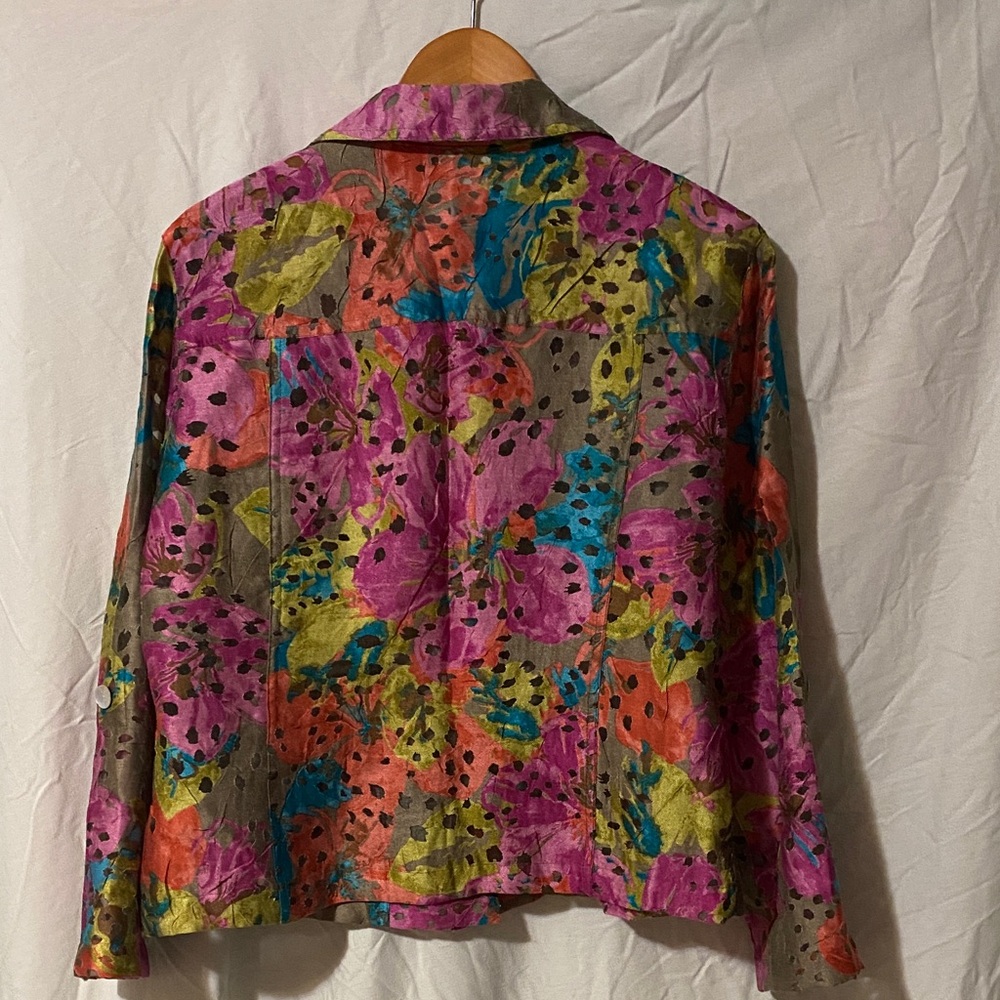 Ruby Rd. Multicolor Floral Button-Down Shirt Jacket - Picture 5 of 5